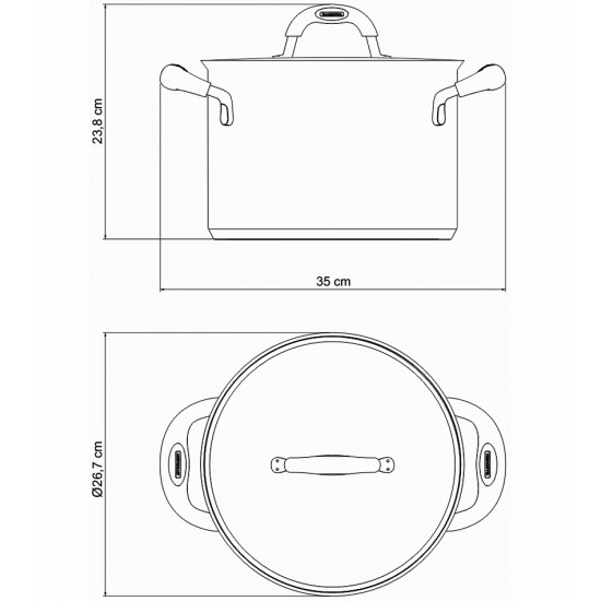 Caldeirão 24cm 7,7 Litros Duo Silicone Aço Inox Tramontina Com Tampa E Alças Em Silicone